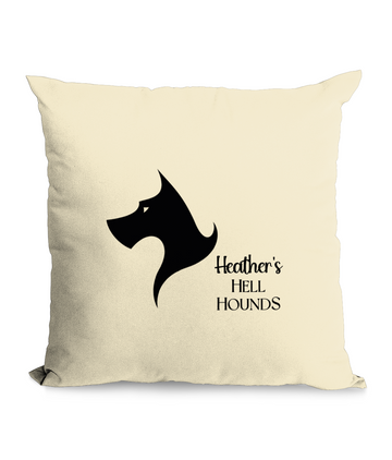 Natural Throw Cushion Heather's Hell Hounds